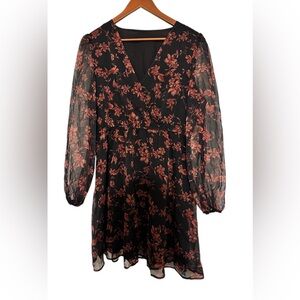 Cupshe Black Dress with Floral Design